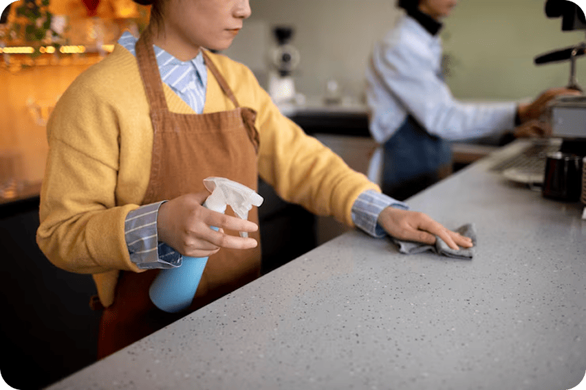 Cleaners at work