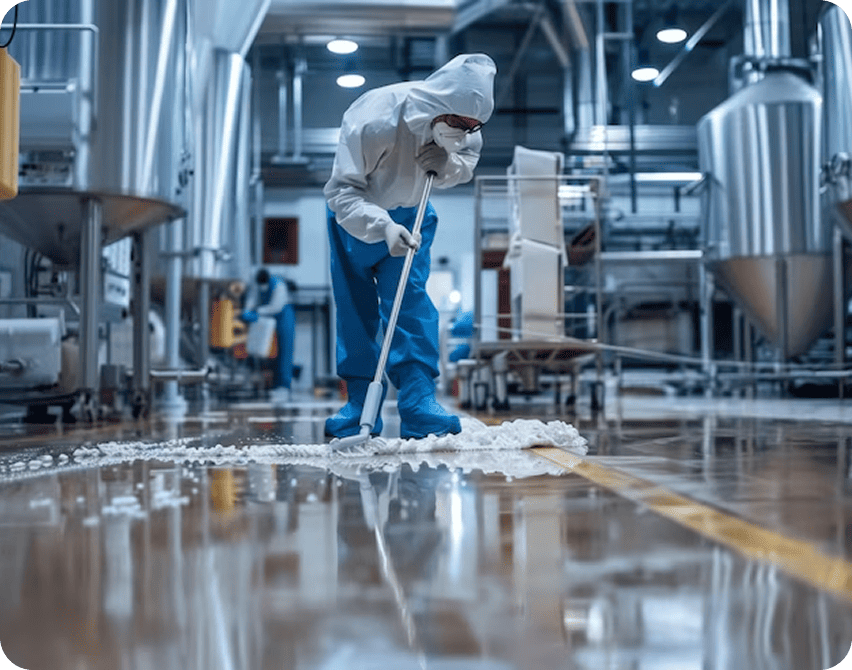 Cleaners at work