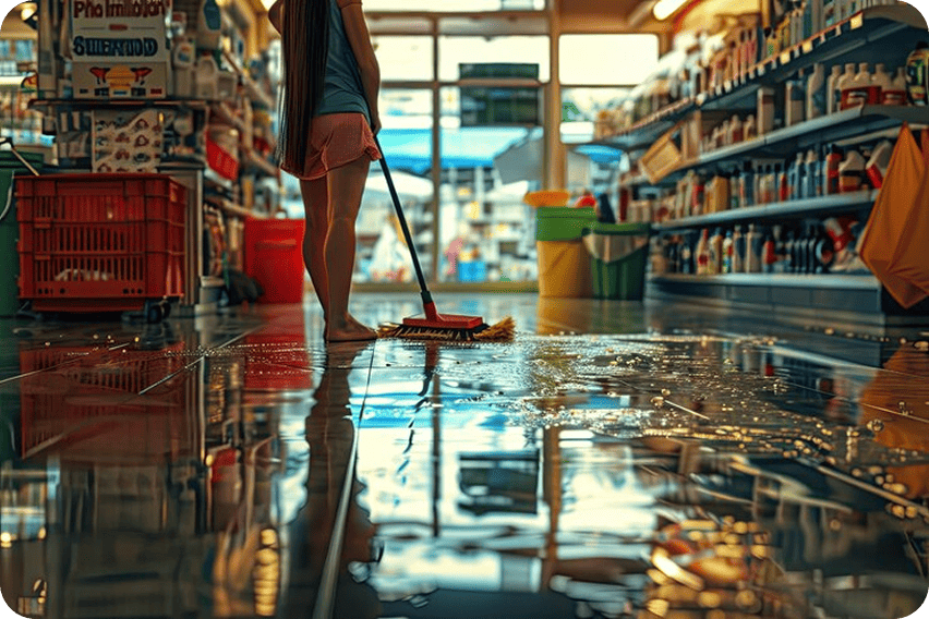 Cleaners at work