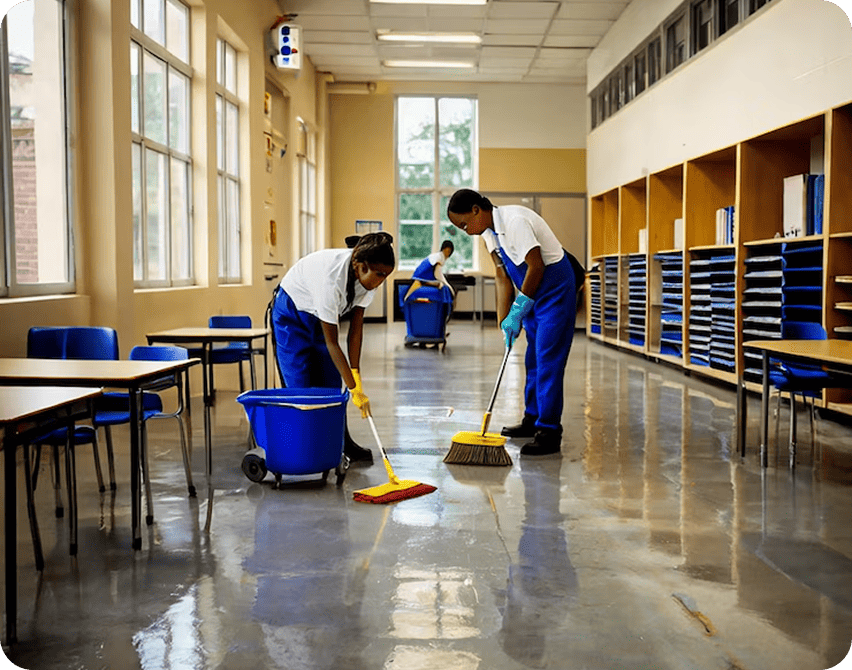 Cleaners at work