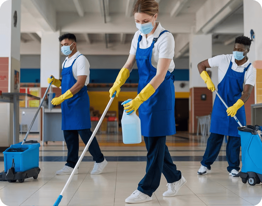 Cleaners at work