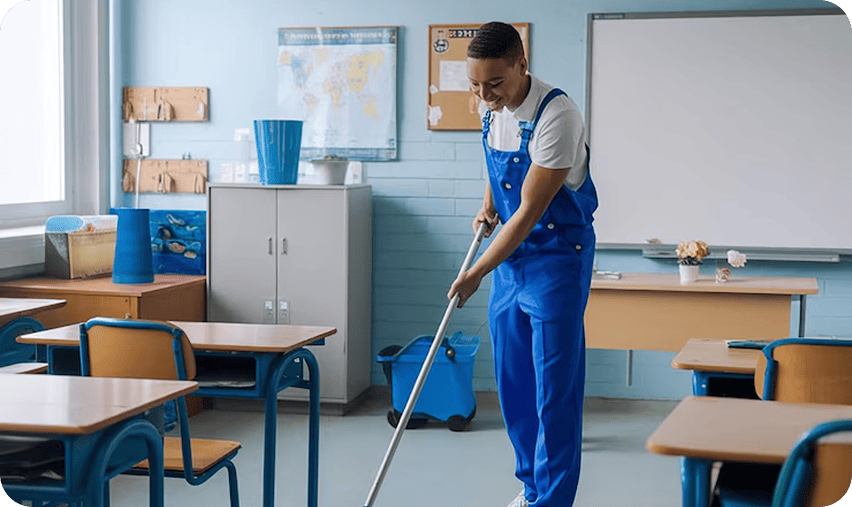 Cleaners at work