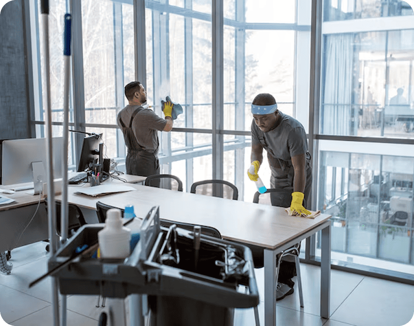 Cleaners at work