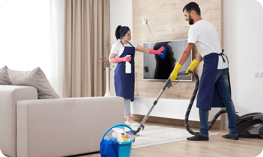 Cleaners at work