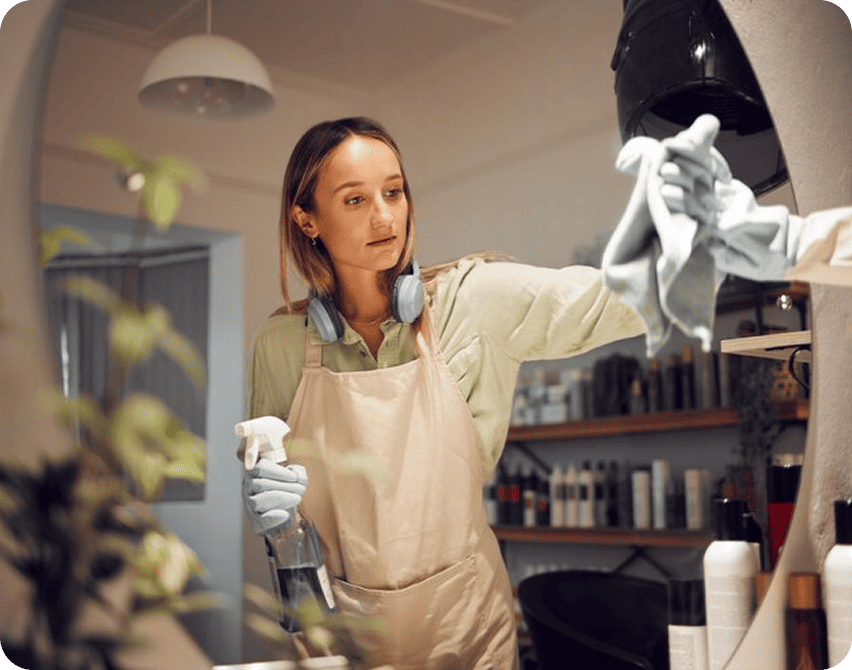 Cleaners at work